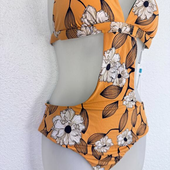 WET Swimsuit Set Women Large Floral One Piece Matching Cover Up Dress Resort NEW - Picture 4 of 14